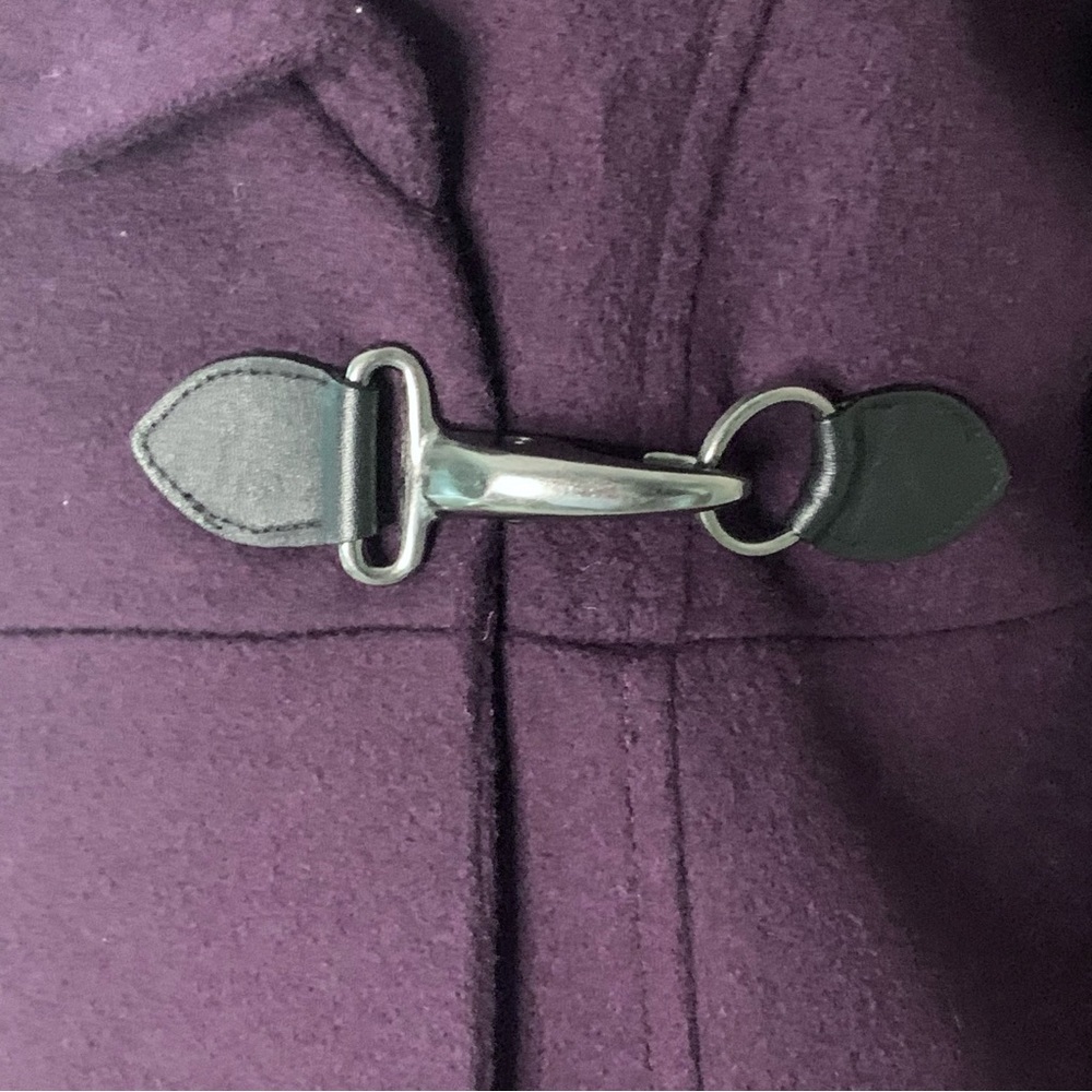 TIBI Wool Eggplant Plum Coat With Ruffle Detail and Toggle Closure Size 6 - Picture 5 of 16